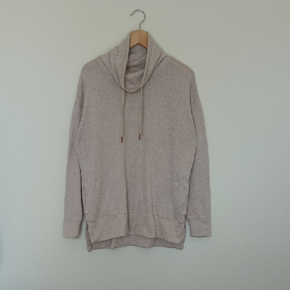 Cozy Beige Women's Cowl Neck Top